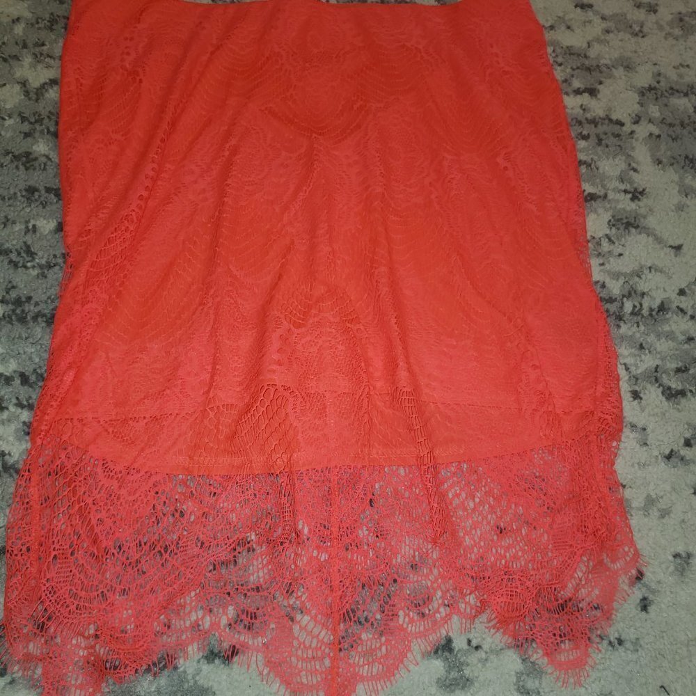 STRETCH LACE PENCIL SKIRT || sz1 EUC - Picture 6 of 14
